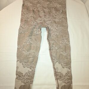Gymshark Brown Patterned Textured Leggings